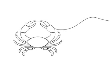 One line drawing of crab minimal sea animal illustration for marine art design