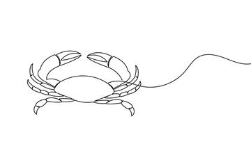 One line drawing of crab minimal sea animal illustration for marine art design