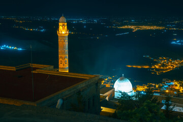 Great mosque of Mardin at night.