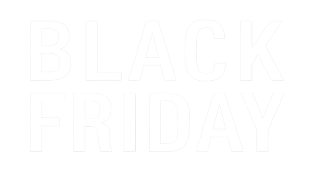 Black friday text isolated on transparent background.