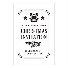 Christmas Invitation Label Design 