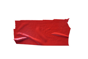 Red adhesive tape strip isolated white background