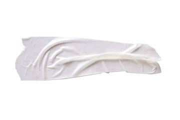 Wrinkled masking tape strip adhesive white background