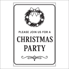 Christmas Invitation Label Design 