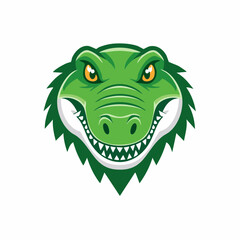 Fototapeta premium Fierce Green Alligator Head Mascot Vector Illustration.