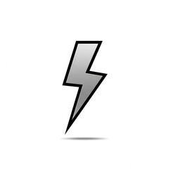 Fototapeta premium Grey Lightning Bolt Icon for Power and Energy perfect for website icon, app interface, energy product branding, power