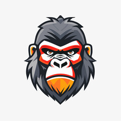 Gorilla Head Illustration A Powerful and Focused Animal.