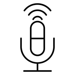 podcast mic line icon