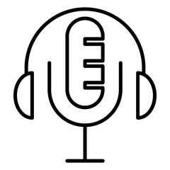 podcast mic line icon