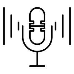 podcast mic line icon