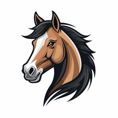 Majestic Horse Head Portrait Illustration.