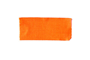Orange duct tape strip on white background