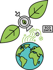 Eco Data Collection Satellite Monitoring Earth's Greenery for Environmental Insights