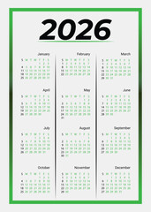 calendar 2026 100% edit able and resize able file 