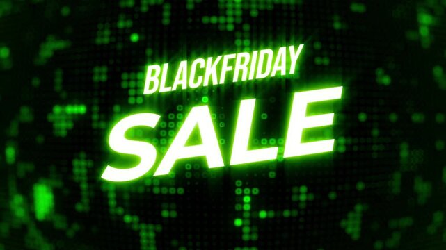 Background Neon Green Effect for Black Friday Sale. 4K resolution video. Motion Graphics Discount Promotions