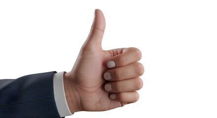 Hand gesture showing thumbs up approval.