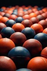 Abstract composition of multiple footballs in varying states of deflation and inflation An abstract studio composition featuring several footballs arranged artfully. Some are perfectly inflated and