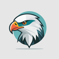 Stylized Eagle Head Logo Design.