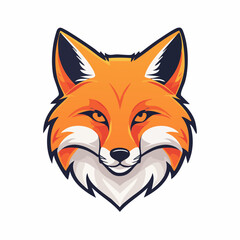 Stylized Fox Head Mascot Logo Design.