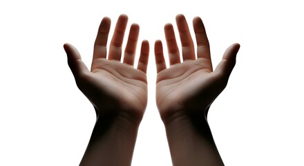 Open hands reaching up in supplication.