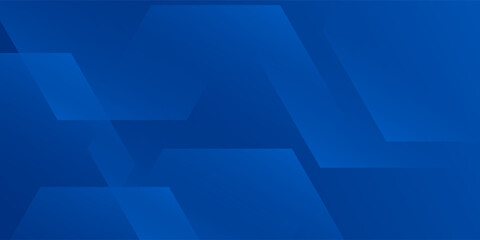 Obraz premium Modern abstract blue background with glowing geometric lines. Blue gradient hexagon shape design. Futuristic modern