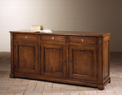 Still life of a wooden sideboard, classic style