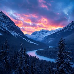 sunrise over the mountains