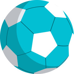 Turquoise and White Soccer Ball Graphic Design with Geometric Panels on a Transparent Background