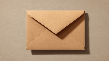 Blank Envelope Mockup on Kraft Paper Background