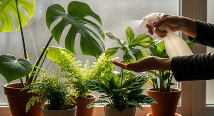 Watering Indoor Plants With a Spray Bottle