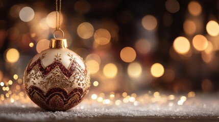 Festive christmas and new year holiday background with sparkling golden glitter bokeh lights, warm glowing atmosphere, elegant luxury winter celebration design perfect for joyful xmas greeting cards, 