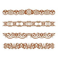 Obraz premium Four ornate decorative borders with intricate scrollwork and floral elements