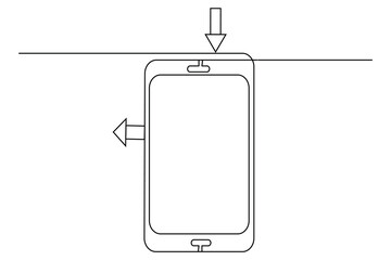 Continuous line drawing of a smartphone on a white background, perfect for technology or digital design themes