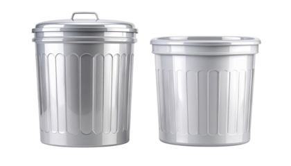  Bright Orange Trash Can Collection with Modern Design, isolated on transparent background