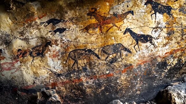 acoma cave painting video stock lifestyle.