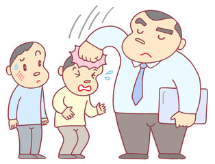社会問題のイラスト - パワーハラスメント・体罰・暴力教師・教育現場