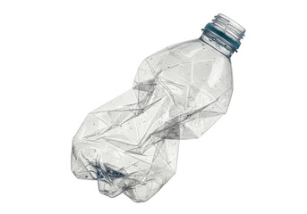 Crushed Plastic Bottle Waste Recycling and Environmental Awareness Concept