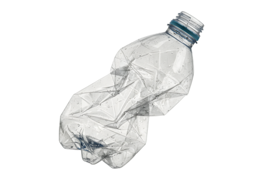 Crushed Plastic Bottle Waste Recycling and Environmental Awareness Concept