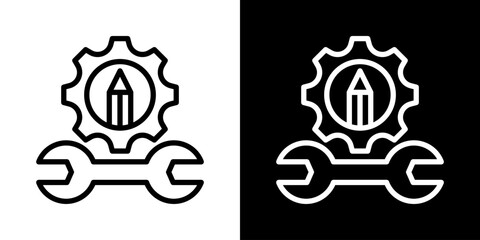 Engineering Icon Of Line Black And White Style