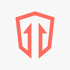 Logo design shield for guard safety, strength, security, and protection.