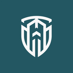 Logo design shield for guard safety, strength, security, and protection.