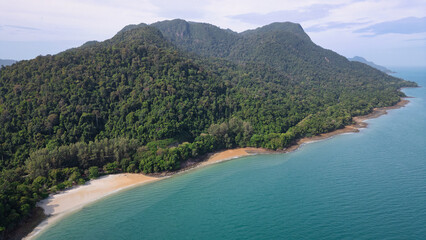 Aerial view on the northern part of Langkawi island with Skybridge in the distance.