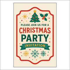 Christmas Invitation Label Design 