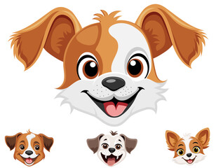 Obraz premium small puppy dog pet cartoon stock vector illustration isolated on white background