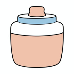 A sleek cosmetic cream jar with a smooth, elegant design, perfect for skincare, radiating luxury and care, inviting you to indulge in daily pampering rituals.
