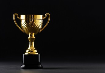 Golden trophy, a symbol of achievement and success, standing proudly. Represents victory and recognition for outstanding accomplishment ,excellence ,reward ,achievement award