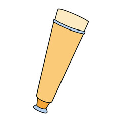 A sleek cream tube vector illustration, detailed with a smooth body, twist cap, and subtle highlights, perfect for beauty, skincare, or cosmetic design projects.
