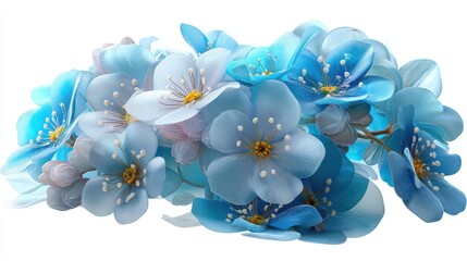 A stunning bouquet of soft delicate blue flowers in full spring bloom creating a serene and calming atmosphere