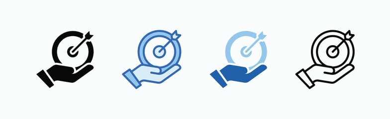 Objectivity Icon Sheet Multiple Style Collection Isolated Vector