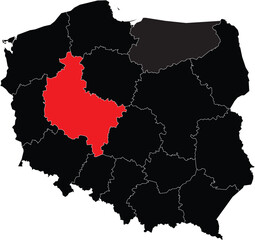 Vector Map of Wielkopolskie on Map of Poland
